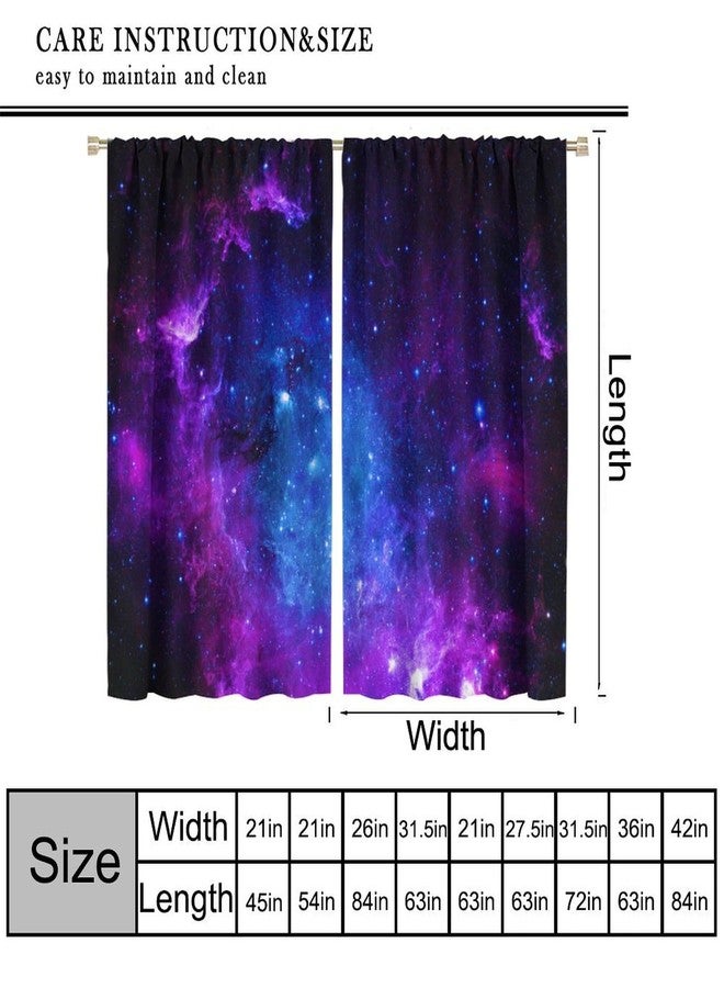 AAVEUP Galaxy Curtains for Boys,Universe Beautiful Blue Purple Meteor Solar System Planet Outer Space Window Drapes for Kids Boys Youth Living Room 42x45in（No Blackout） - Image 3